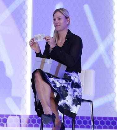 Doha Qatar, Tennis 2016 Qatar Total Open v.L.:Angelique Kerber ,Deutschland auf der Spielerparty