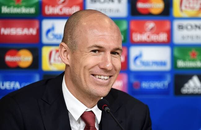 FUSSBALL CHAMPIONS LEAGUE SAISON 2015 2016 ACHTELFINAL HINSPIEL Juventus Turin - FC Bayern Muenchen 22.02.2016 Pressekonferenz FC Bayern Muenchen; Arjen Robben 