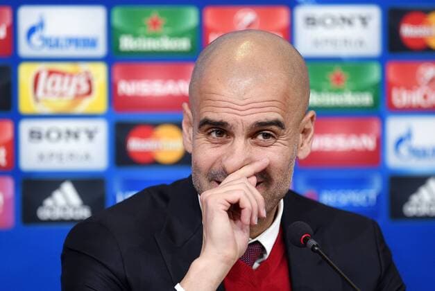 FUSSBALL CHAMPIONS LEAGUE SAISON 2015 2016 ACHTELFINAL HINSPIEL Juventus Turin - FC Bayern Muenchen 22.02.2016 Pressekonferenz FC Bayern Muenchen; Trainer Pep Guardiola 
