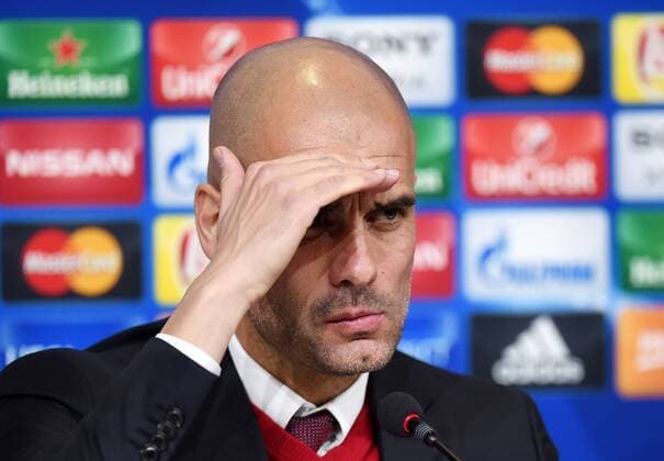 FUSSBALL CHAMPIONS LEAGUE SAISON 2015 2016 ACHTELFINAL HINSPIEL Juventus Turin - FC Bayern Muenchen 22.02.2016 Pressekonferenz FC Bayern Muenchen; Trainer Pep Guardiola 