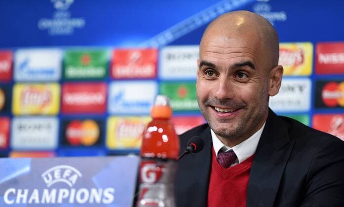 FUSSBALL CHAMPIONS LEAGUE SAISON 2015 2016 ACHTELFINAL HINSPIEL Juventus Turin - FC Bayern Muenchen 22.02.2016 Pressekonferenz FC Bayern Muenchen; Trainer Pep Guardiola 
