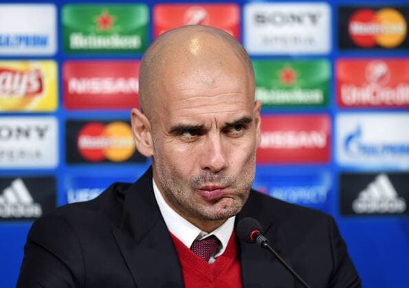 FUSSBALL CHAMPIONS LEAGUE SAISON 2015 2016 ACHTELFINAL HINSPIEL Juventus Turin - FC Bayern Muenchen 22.02.2016 Pressekonferenz FC Bayern Muenchen; Trainer Pep Guardiola 