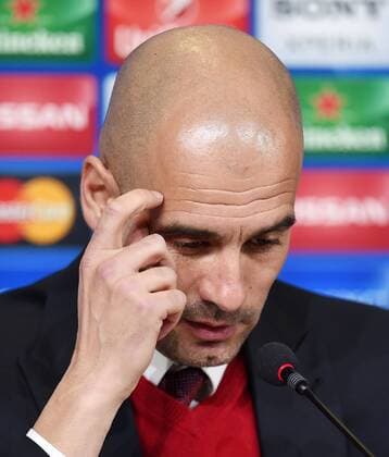 FUSSBALL CHAMPIONS LEAGUE SAISON 2015 2016 ACHTELFINAL HINSPIEL Juventus Turin - FC Bayern Muenchen 22.02.2016 Pressekonferenz FC Bayern Muenchen; Trainer Pep Guardiola 
