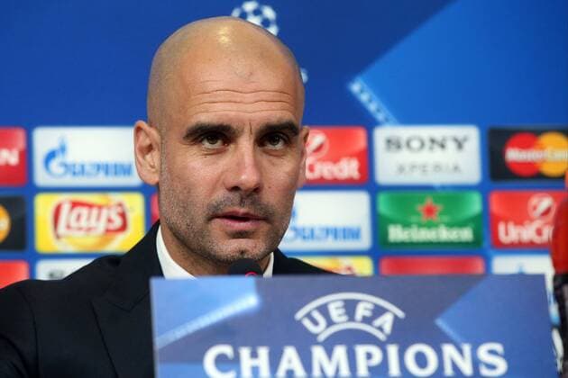 Turin Trainer Pep Guardiola (FC Bayern Muenchen), Pressekonferenz, Juventus FC vs.FC Bayern Muenchen, Fussball, Champions League Achtelfinale, 22.02.2016, Copyright: Langer Eibner-Pressefoto EP_HLR