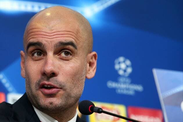 Turin Trainer Pep Guardiola (FC Bayern Muenchen), Pressekonferenz, Juventus FC vs.FC Bayern Muenchen, Fussball, Champions League Achtelfinale, 22.02.2016, Copyright: Langer Eibner-Pressefoto EP_HLR