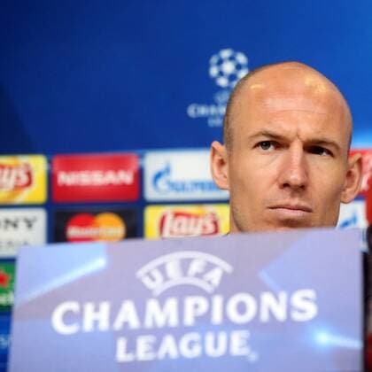 Turin Arjen Robben (FC Bayern Muenchen), Pressekonferenz, Juventus FC vs.FC Bayern Muenchen, Fussball, Champions League Achtelfinale, 22.02.2016, Copyright: Langer Eibner-Pressefoto EP_HLR