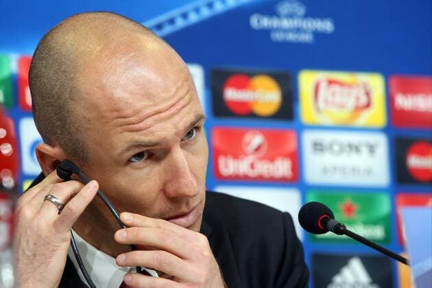 Turin Arjen Robben (FC Bayern Muenchen), Pressekonferenz, Juventus FC vs.FC Bayern Muenchen, Fussball, Champions League Achtelfinale, 22.02.2016, Copyright: Langer Eibner-Pressefoto EP_HLR