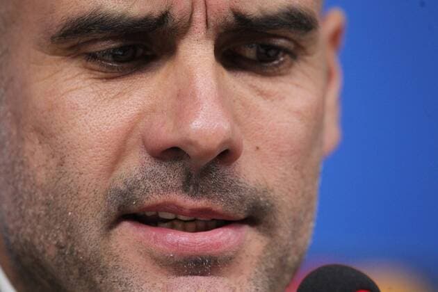 Turin Trainer Pep Guardiola (FC Bayern Muenchen), Pressekonferenz, Juventus FC vs.FC Bayern Muenchen, Fussball, Champions League Achtelfinale, 22.02.2016, Copyright: Langer Eibner-Pressefoto EP_HLR