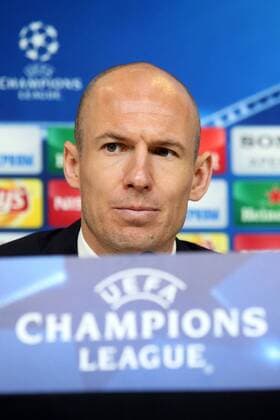 Turin Arjen Robben (FC Bayern Muenchen), Pressekonferenz, Juventus FC vs.FC Bayern Muenchen, Fussball, Champions League Achtelfinale, 22.02.2016, Copyright: Langer Eibner-Pressefoto EP_HLR