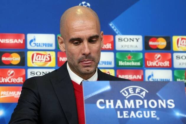Turin Trainer Pep Guardiola (FC Bayern Muenchen), Pressekonferenz, Juventus FC vs.FC Bayern Muenchen, Fussball, Champions League Achtelfinale, 22.02.2016, Copyright: Langer Eibner-Pressefoto EP_HLR