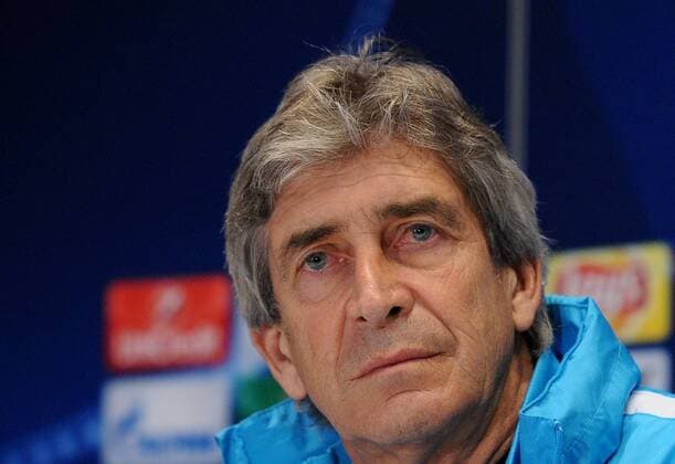 Feb. 23, 2016 - Kiev, Ukraine - Manchester City s head coach Manuel Pellegrini, from Chile, attends a press conference PK Pressekonferenz at Olimpiyskiy Stadium in Kiev, Ukraine, Tuesday Feb. 23, 2016. Manchester City and Dynamo Kiev will play on Wednesday in a Champions League, Round of 16, first leg soccer match in Kiev. Manchester City FC Training and Press Conference  - ZUMAn230