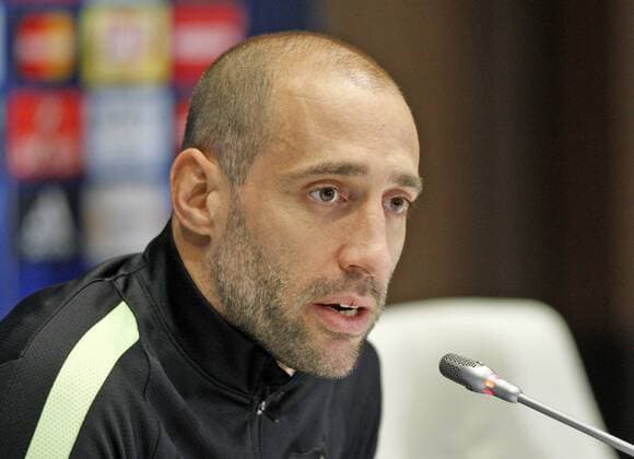 Feb. 23, 2016 - Kiev, Ukraine - Manchester City s player Pablo Zabaleta during a press conference PK Pressekonferenz at Olimpiyskiy stadium,in Kiev,Ukraine,23 February,2016. Manchester City will face Dynamo Kyiv in the UEFA Champions League round of 16 football match,on 24 February,2016. FC Manchester City Press Conference and Training Session  - ZUMAn230