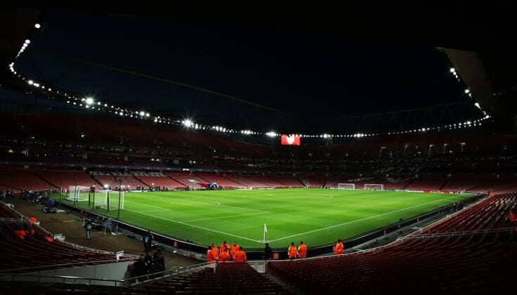 FuÃŸball, Champions League, FC Arsenal, Vor Spielbeginn 23.02.2016. Emirates Stadium, London, England. UEFA Champions League. Arsenal. The Emirates Stadium Prepares for the match xMarkxKertonx  ActionPlus11710336