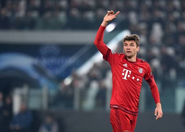 Fußball, Champions League, Juventus Turin - FC Bayern München FUSSBALL CHAMPIONS LEAGUE SAISON 2015 2016 ACHTELFINAL HINSPIEL Juventus Turin - FC Bayern Muenchen 23.02.2016 Thomas Mueller (FC Bayern Muenchen) 