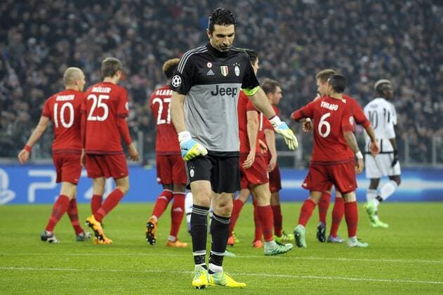 Gianluigi Buffon Juventus, Thomas Muller. Dejection Torino 23-02-2016 Juventus Stadium, Football Champions League 2015 2016 Round of 16 Juventus Turin vs. FC Bayern München . filippoxalfero