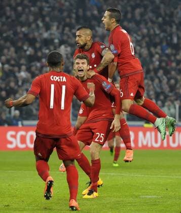 Thomas Muller Bayern Goal celebration Torino 23-02-2016 Juventus Stadium, Football Champions League 2015 2016 Round of 16 Juventus Turin vs. FC Bayern München . filippoxalfero