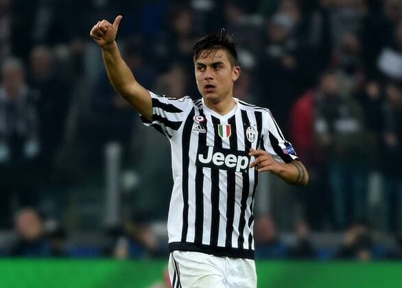 Fußball, Champions League, Juventus Turin - FC Bayern München 23.02.2016, xjhx, Fussball Champions League, Juventus Turin - FC Bayern Muenchen, emspor, v.l. Paulo Dybala (Juventus Turin) Torjubel, Goal celebration, celebrate the goal zum 1:2