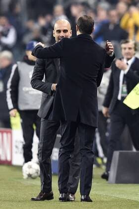 Fußball, Champions League, Juventus Turin - FC Bayern München Torino 23 02 2016 - Champions League Juventus Turin vs. FC Bayern München: Massimiliano Allegri-Josep Guardiola 
