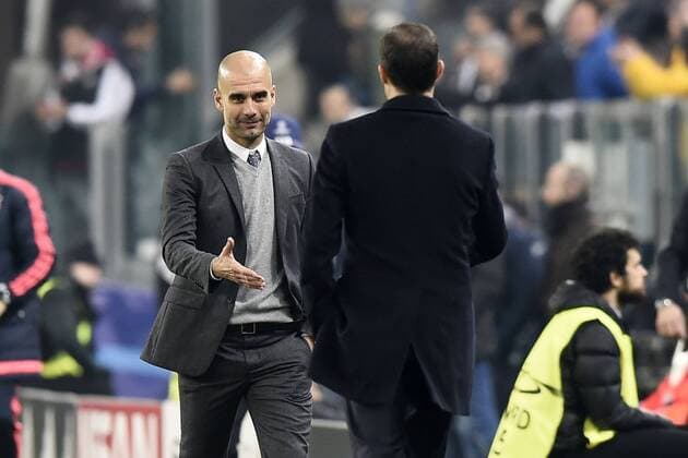 Fußball, Champions League, Juventus Turin - FC Bayern München Torino 23 02 2016 - Champions League Juventus Turin vs. FC Bayern München: Massimiliano Allegri-Josep Guardiola 