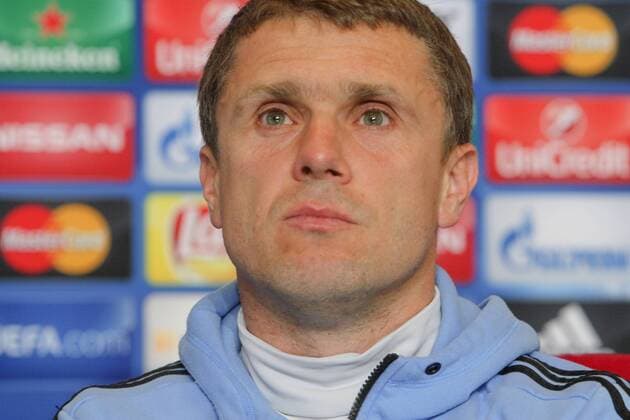 Feb. 23, 2016 - Kiev, ukraine - A retired Ukrainian football forward turned midfielder, who is currently managing the Ukrainian club FC Dynamo Kyiv Serhiy Rebrov is seen during a press conference PK Pressekonferenz at the training camp of the team, in Kiev, Ukraine, 23 February, 2016. FC Dynamo Kyiv will face Manchester City in the UEFA Champions League round of 16 football match,on 24 February,2016. FC Dynamo Kyiv manager Serhii Rebrov press conference  - ZUMAn230