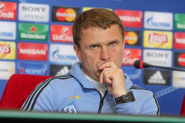 Feb. 23, 2016 - Kiev, ukraine - A retired Ukrainian football forward turned midfielder, who is currently managing the Ukrainian club FC Dynamo Kyiv Serhiy Rebrov is seen during a press conference PK Pressekonferenz at the training camp of the team, in Kiev, Ukraine, 23 February, 2016. FC Dynamo Kyiv will face Manchester City in the UEFA Champions League round of 16 football match,on 24 February,2016. FC Dynamo Kyiv manager Serhii Rebrov press conference  - ZUMAn230