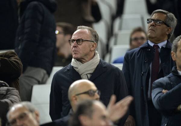 23.02.2016, Fussball Championsleague 2015 2016, Achtelfinale, Juventus Turin - FC Bayern München, in der Juventus Arena, Turin (Italien). Vorstandsvorsitzender Karl-Heinz Rummenigge (FC Bayern München) unzufrieden. 