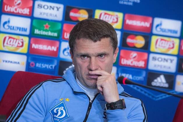 Feb. 23, 2016 - Kiev, Ukraine - The coach of FC Dynamo (Kiev) Serhii Rebrov during a press conference PK Pressekonferenz before the match 1 8 finals of the Champions League between FC Dynamo (Kiev, Ukraine) and FC Manchester City (Manchester, England) in Kiev. Soccer 2016 - FC Dynamo vs Manchester City - ZUMAp133