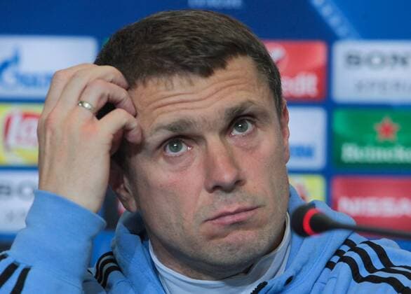 Feb. 23, 2016 - Kiev, Ukraine - The coach of FC Dynamo (Kiev) Serhii Rebrov during a press conference PK Pressekonferenz before the match 1 8 finals of the Champions League between FC Dynamo (Kiev, Ukraine) and FC Manchester City (Manchester, England) in Kiev. Soccer 2016 - FC Dynamo vs Manchester City - ZUMAp133