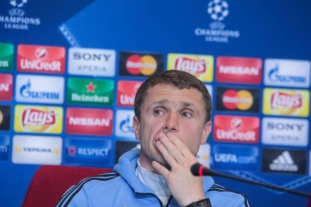 Feb. 23, 2016 - Kiev, Ukraine - The coach of FC Dynamo (Kiev) Serhii Rebrov during a press conference PK Pressekonferenz before the match 1 8 finals of the Champions League between FC Dynamo (Kiev, Ukraine) and FC Manchester City (Manchester, England) in Kiev. Soccer 2016 - FC Dynamo vs Manchester City - ZUMAp133
