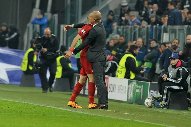 Football - soccer: UEFA Champions League, Juventus Turin - FC Bayern München, arjen robben, josep pep guardiola xHOCHxZWEIx xItalyxPhotoxPressx 