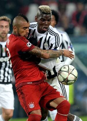 Football - soccer: UEFA Champions League, Juventus Turin - FC Bayern München, Arturo Vidal, Paul Pogba xHOCHxZWEIx xItalyxPhotoxPressx 