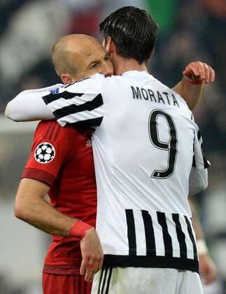 Football - soccer: UEFA Champions League, Juventus Turin - FC Bayern München, Arjen Robben, Alvaro Morata xHOCHxZWEIx xItalyxPhotoxPressx 