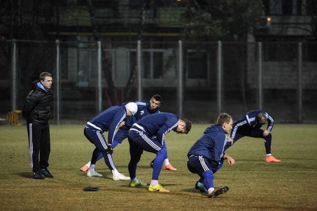 Feb. 23, 2016 - Kiev, Ukraine - The open training of FC Dynamo (Kiev) before the match 1 8 finals of the Champions League with FC Manchester City (Manchester, England) in Kiev. FC Dynamo press conference PK Pressekonferenz and open traning - ZUMAp133