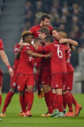 23.02.2016, Fussball Championsleague 2015 2016, Achtelfinale, Juventus Turin - FC Bayern München, in der Juventus Arena, Turin (Italien). die Bayern jubeln 