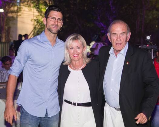 Dubai ATP Tennis Herren Players Party,Novak Djokovic (SRB) und Dubai Duty Free Chef Colm McLoughlin mit Ehefrau Breeda, Tennis - Dubai Duty Free Tennis Championships - ATP - - Dubai - - United Arab Emirates - 23 February 2016. Â
