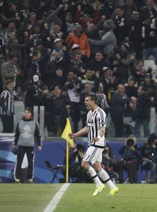 Feb. 23, 2016 - Turin, Italy - JuventusÃ Stefano Sturaro celebrates after scoring the equalizer goal during the Champions League first leg round of 16 football match between Juventus and Bayern at the Juventus Stadium, The game ended 2-2. Italy Football Champions League: Round of 16 First Leg - Juventus vs Bayern - ZUMAp133