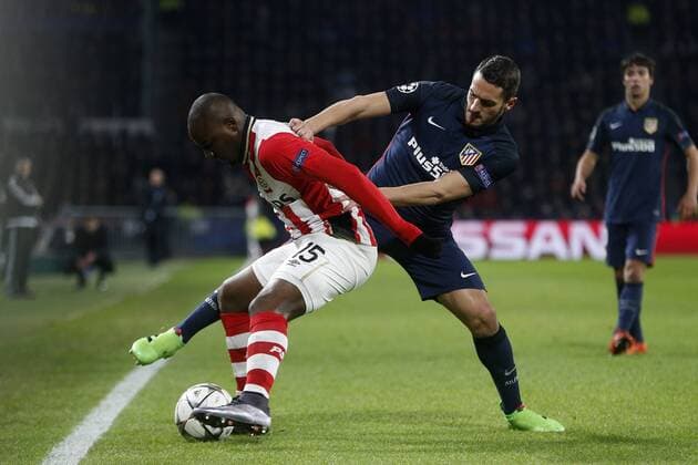 during the UEFA Champions League Round of 16, First leg match between PSV Eindhoven and Atletico Madrid on February 24, 2016 at the Philips stadium in Eindhoven, The Netherlands. PSV v Atletico Madrid UEFA Champions League 2015 2016 xVIxJeroenxPutmansxIVx 5036847