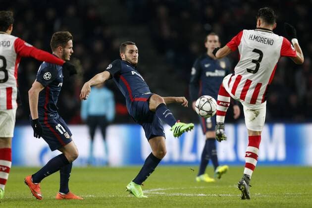 during the UEFA Champions League Round of 16, First leg match between PSV Eindhoven and Atletico Madrid on February 24, 2016 at the Philips stadium in Eindhoven, The Netherlands. PSV v Atletico Madrid UEFA Champions League 2015 2016 xVIxJeroenxPutmansxIVx 5037137