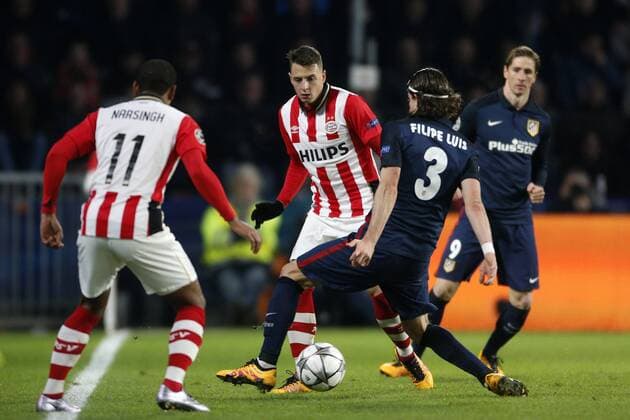 during the UEFA Champions League Round of 16, First leg match between PSV Eindhoven and Atletico Madrid on February 24, 2016 at the Philips stadium in Eindhoven, The Netherlands. PSV v Atletico Madrid UEFA Champions League 2015 2016 xVIxJeroenxPutmansxIVx 5037513