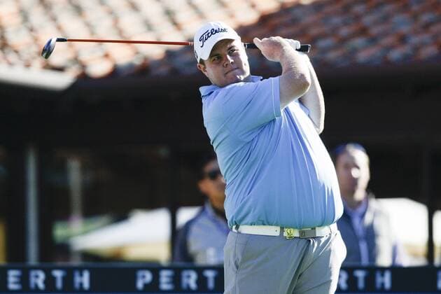 25.02.2016. Perth, Australia. ISPS HANDA Perth International Golf. Jamie Hook (AUS) hits his first shot for the tournament on tee 1 day 1. xActionxPlusxOperationsx  ActionPlus11710800