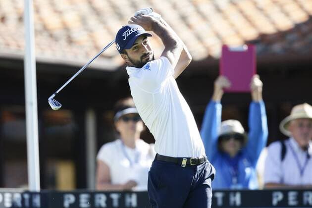 25.02.2016. Perth, Australia. ISPS HANDA Perth International Golf. Francesco Laporta (ITA) hits his first shot for the tournament on tee 1 day 1. xActionxPlusxOperationsx  ActionPlus11710812
