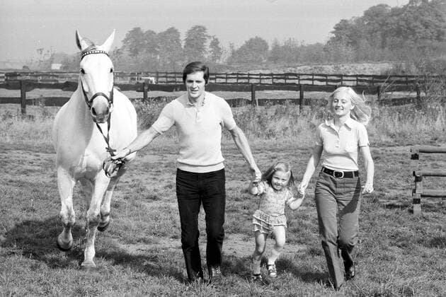 Gerd Wiltfang (BR Deutschland) mit Frau Rita und Tochter Yvonne und seinem Pferd Askan