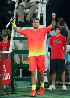 Sieger Stan Stanislas Wawrinka (SUI) jubelt nach seinem Sieg,Jubel,Emotion, Tennis - Dubai Duty Free Tennis Championships - ATP Tennis Herren - - Dubai - - United Arab Emirates - 27 February 2016. Â