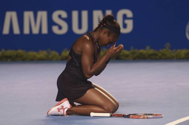 Tennis, Sloane Stephens gewinnt WTA-Turnier in Acapulco Sloane Stephens celebrates her win against Slovak Dominika Cibulkova during their Mexican Open tennis tournament final match in Acapulco, Mexico, 27 February 2016. WOMEN S FINAL: DOMINIKA CIBULKOVA VS. Sloane Stephens !ACHTUNG: NUR REDAKTIONELLE NUTZUNG!  MEX01 20160228-635922482115387662