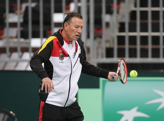 Training Davis Cup team germany, deutschland Niki Pilic