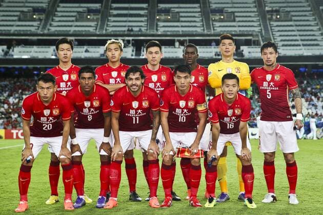 SYDNEY, AUSTRALIA - MARCH 02: (CHINA OUT) Guangzhou Evergrande players line up prior to the AFC Champions League Group H match between Sydney FC and Guangzhou Evergrande at Allianz Stadium on March 2, 2016 in Sydney, Australia.  CFP52480505962 