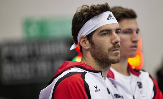 TENNIS - ITF, Davis Cup, POR vs AUT GUIMARAES,PORTUGAL,02.MAR.16 - TENNIS - ITF, Davis Cup, Portugal vs Austria, training team AUT. Image shows Gerald Melzer and Dennis Novak (AUT). GEPAxpictures xMatthiasxHauer