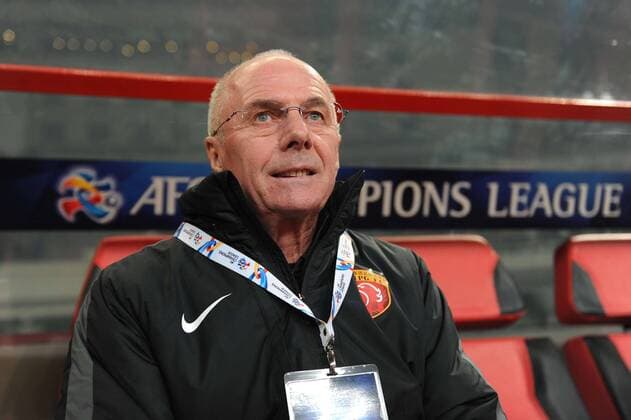 SHANGHAI, CHINA - MARCH 02: (CHINA OUT) Sven-Goran Eriksson, head coach of Shanghai SIPG, looks on during the AFC Champions League Group G match between Shanghai SIPG and Suwon Samsung Bluewings at Shanghai Stadium on March 2, 2016 in Shanghai, China.  CFP480514016 
