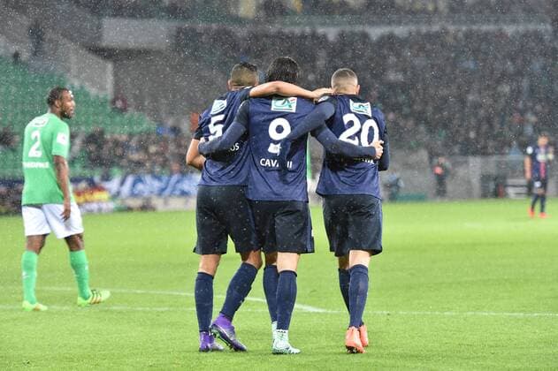 Fußball, Coupe de France, AS St. Etienne - Paris St. Germain Edinson Cavani (psg) - Fussball Frankreich, Coupe de France, AS Saint Etienne vs. Paris Saint Germain PSG - 02 03 2016 FredericChambert Panoramic 