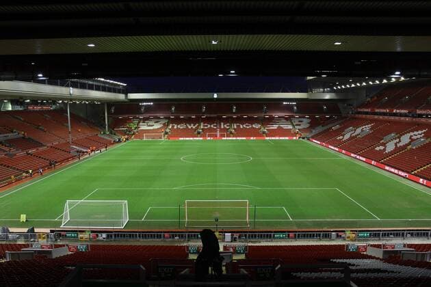02.03.2016. Anfield Stadium, Liverpool, England. Barclays Premier League. Liverpool versus Manchester City A view of the pitch from the Kop. xDavidxBlunsdenx  ActionPlus11713235